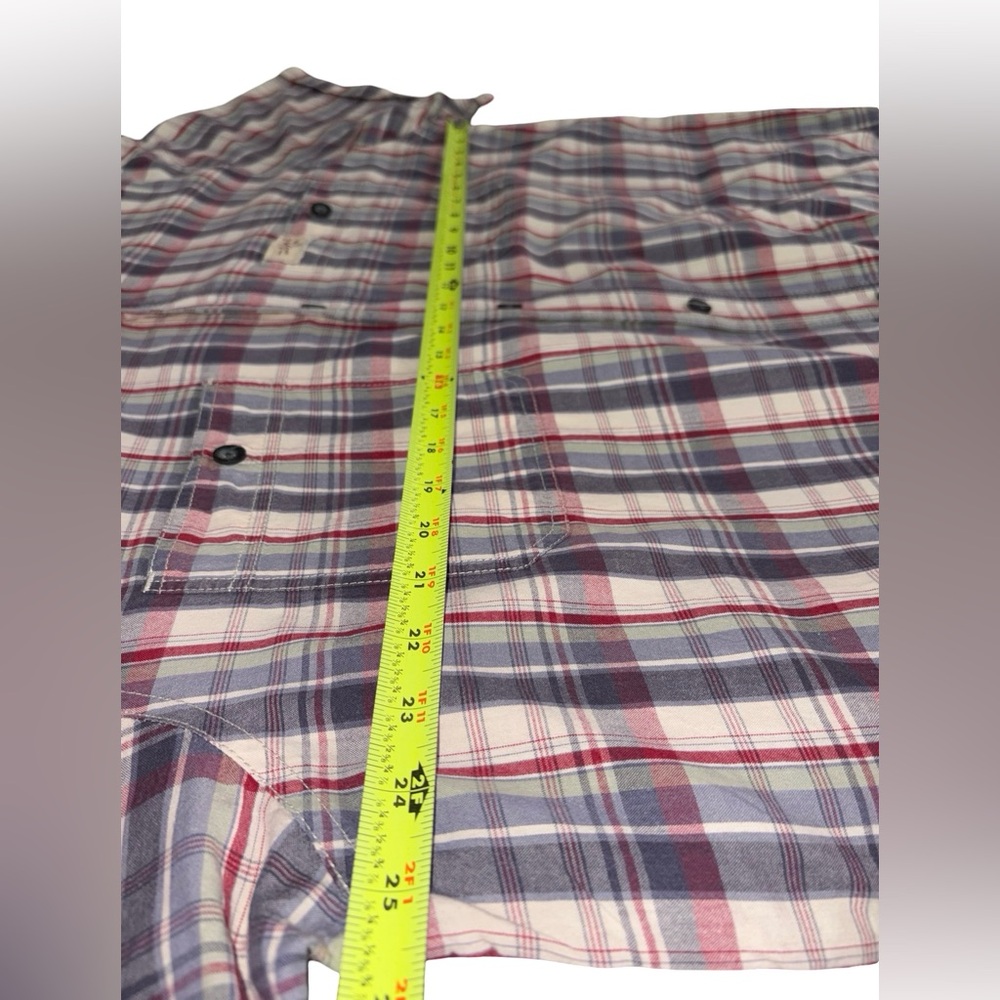 Harley-Davidson Plaid Short Sleeve Button-Up Shirt Red White Blue Men’s XL - Picture 12 of 13